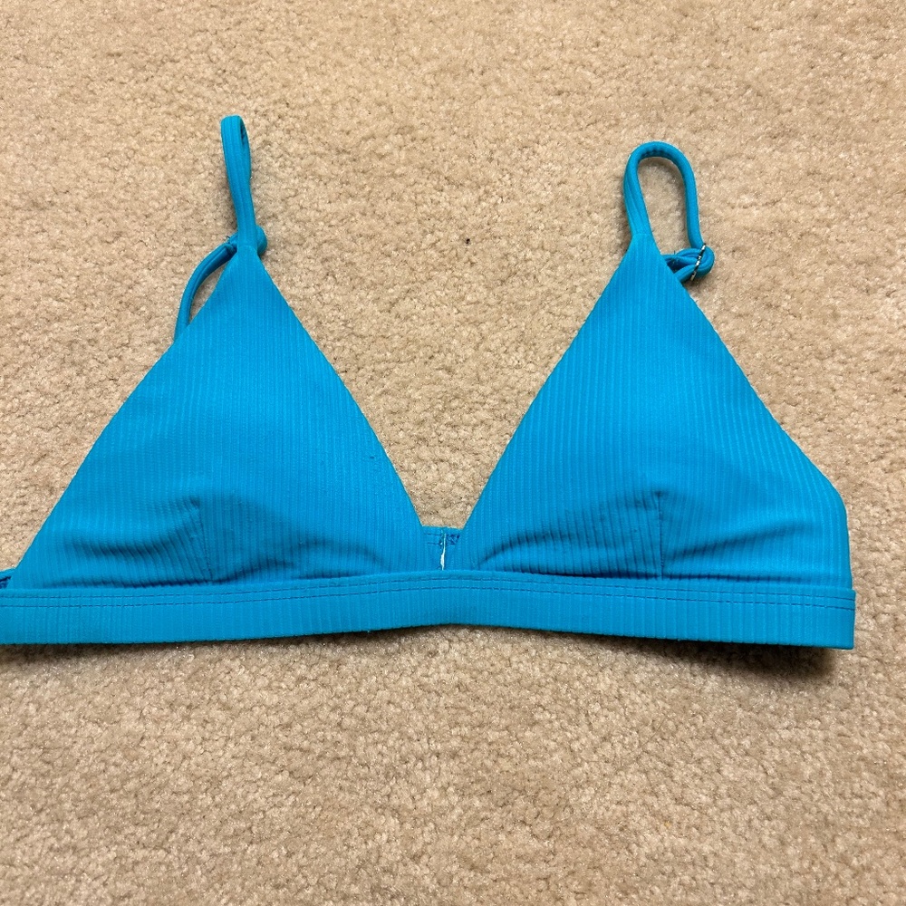 tillys blue triangle bikini top